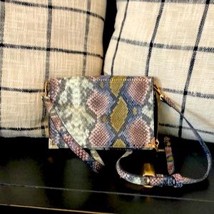 Small crossbody certified vegan croc embossed bag